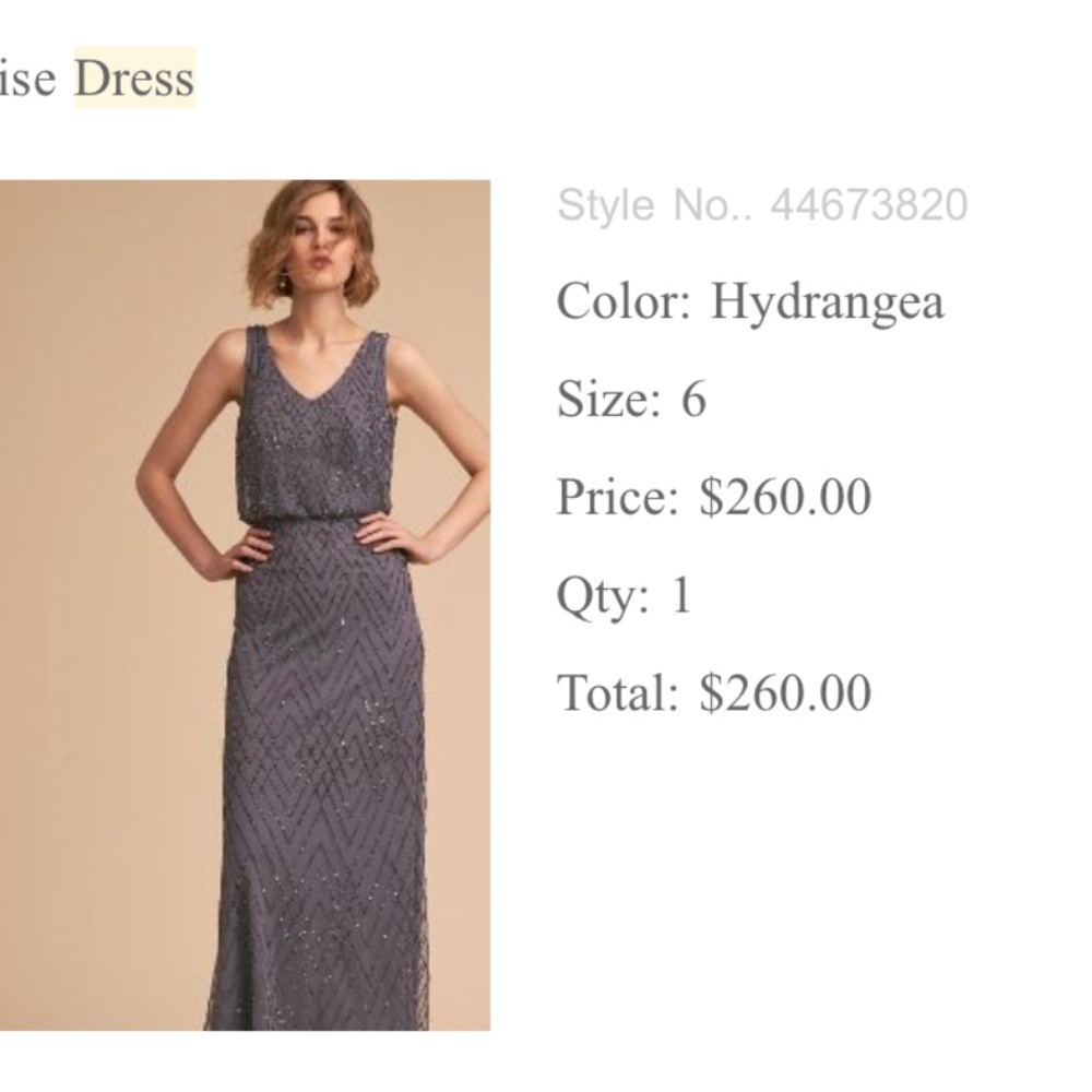 BHLDN formal dress, Blaise, size 6